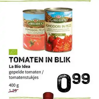 Ekoplaza Tomaten In Blik La Bio Idea 400g aanbieding