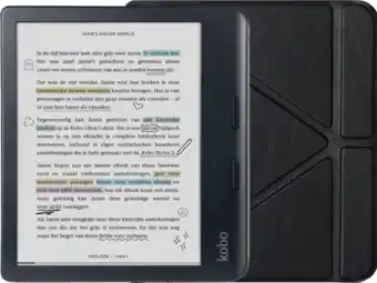 Coolblue Kobo Libra Colour Zwart + BlueBuilt Book Case Zwart aanbieding