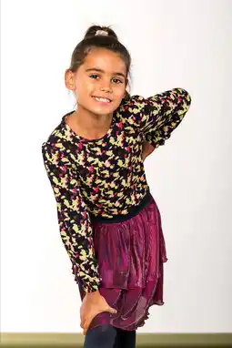 Wehkamp B.Nosy jurk Daisy met all over print paars/neongroen aanbieding