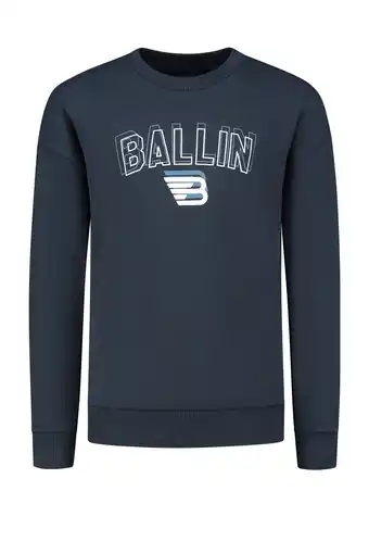 Wehkamp Ballin sweater met logo donkerblauw aanbieding