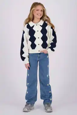 Wehkamp Vingino high waist wide leg jeans Cato Heart met hartjes light vintage aanbieding