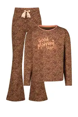 Wehkamp Vingino pyjama Welke met all over print rustiek bruin aanbieding