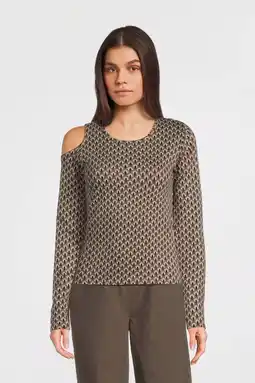 Wehkamp LOOXS 10sixteen longsleeve met all over print beige/zwart aanbieding