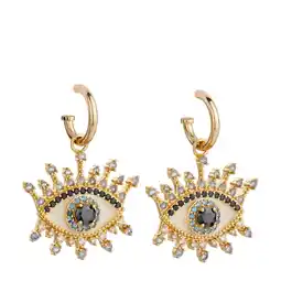 Wehkamp Kurt Geiger oorbellen Eye Huggie met strass goudlkeurig aanbieding