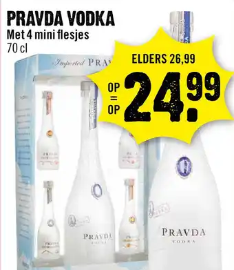 Dirck 3 Pravda vodka aanbieding