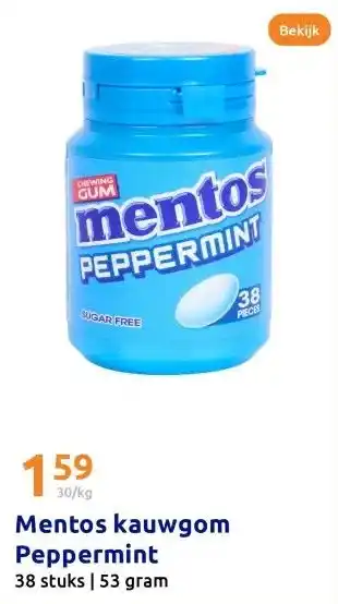 Action Mentos kauwgom Peppermint aanbieding