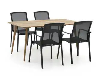 Kees Smit Bellagio Dranera/ROUGH-K 160cm dining tuinset 5-delig stapelbaar aanbieding