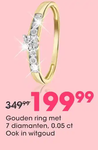 Lucardi Gouden ring met 7 diamanten aanbieding