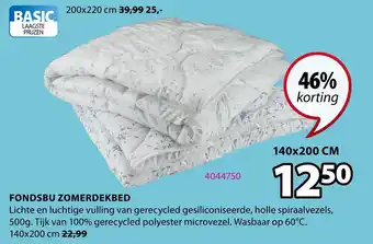 Jysk Fondsbu zomerdekbed aanbieding