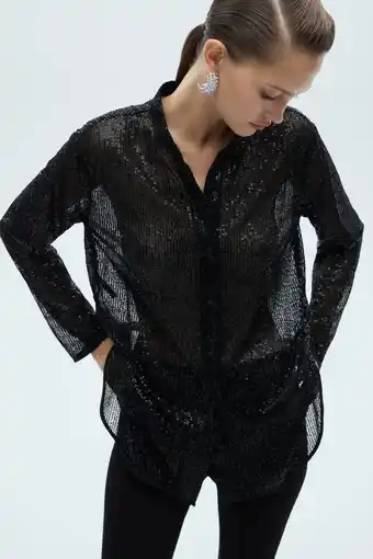 Wehkamp Mango pailletten blouse zwart aanbieding