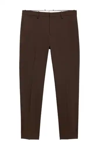 Wehkamp Mango Man slim fit pantalon middenbruin aanbieding