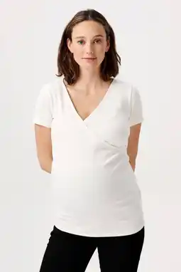 Wehkamp Noppies ribgebreid zwangerschapsshirt Sanson wit aanbieding