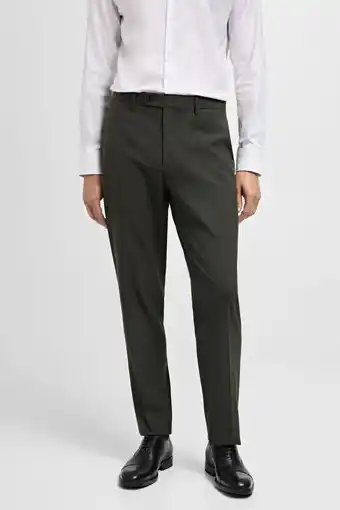 Wehkamp Mango Man slim fit pantalon donkergroen aanbieding