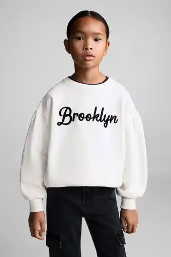 Wehkamp Mango Kids sweater met tekst naturel wit aanbieding