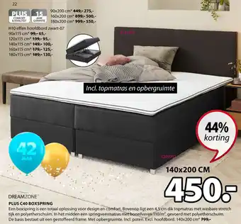 Jysk Plus c40 boxspring aanbieding