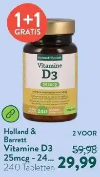 Holland & Barrett Vitamine D3 25mcg - 240 tabletten aanbieding