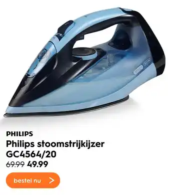 Blokker Philips stoomstrijkijzer GC4564/20 aanbieding