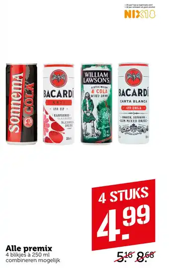 Coop Alle premix 250ml aanbieding