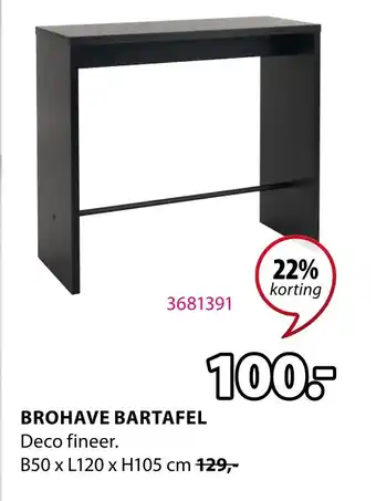 Jysk Brohave bartafel aanbieding