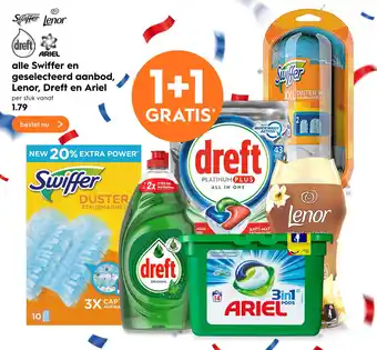 Blokker Alle Swiffer en geselecteerd aanbod, lenor, dreft en ariel aanbieding