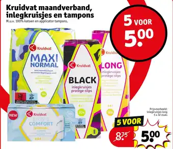 Kruidvat Kruidvat maandverband inlegkruisjes en tampons aanbieding