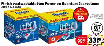 Kruidvat Finish vaatwastabletten power en quantum jaarvolume aanbieding