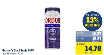 Makro Gordon's Gin & Tonic 0.0% aanbieding