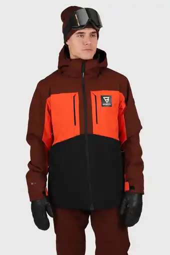 Wehkamp Brunotti ski-jack Aratin donkerrood/oranje/zwart aanbieding