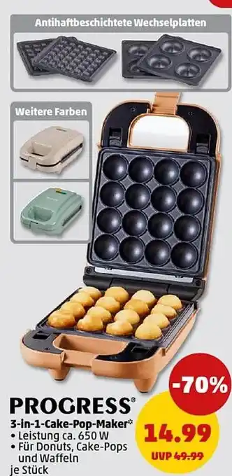 Rewe DE PROGRESS® 3-in-1-Cake-Pop-Maker* aanbieding