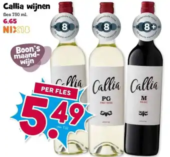 Boon`s Markt Callia wijnen aanbieding