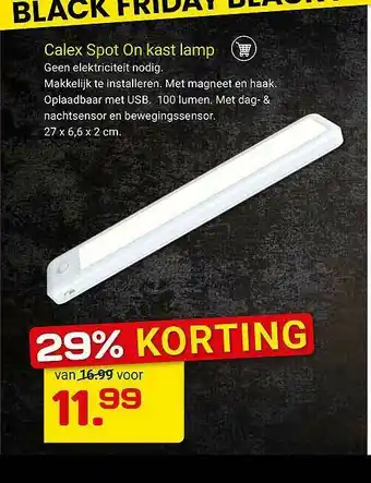 Kluswijs Calex Spot On Kast Lamp 29% Korting aanbieding