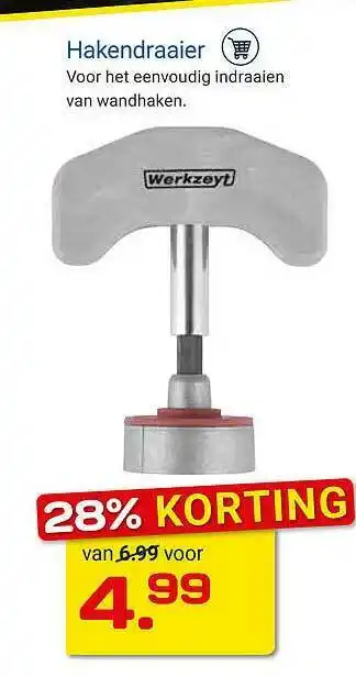 Kluswijs Hakendraaier 28% Korting aanbieding