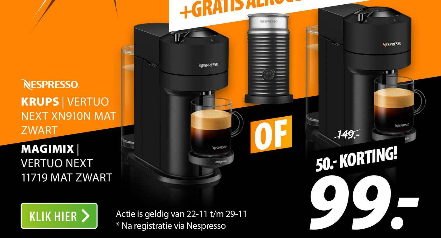 Magimix Nespresso Vertuo Vertuo Next mat zwart - 11719 Magimix Nespresso Vertuo Vertuo Next mat zwart - 11719