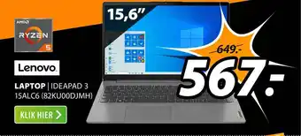 Expert Lenovo Laptop | Ideapad 3 15ALC6 (82KU00DJMH) aanbieding