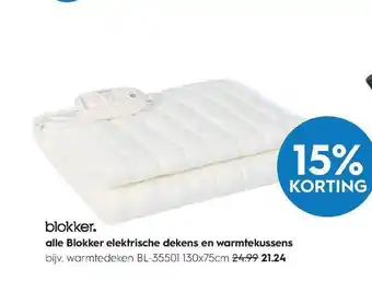 Blokker Alle Blokker Elektrische Dekens En Warmtekussens 15% Korting aanbieding