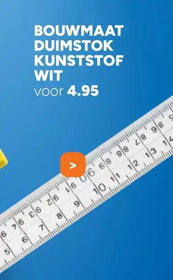 BOUWMAAT Duimstok kunststof wit aanbieding