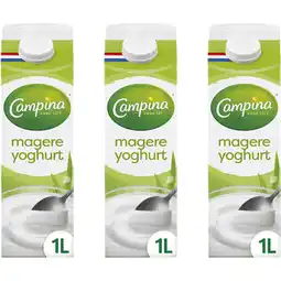 Albert Heijn Campina Magere yoghurt 1L 2-pack aanbieding