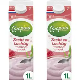 Albert Heijn Campina Zacht en luchtig framboos 2-pack aanbieding
