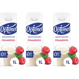 Albert Heijn Optimel Drinkyoghurt framboos 1L 3-pack aanbieding