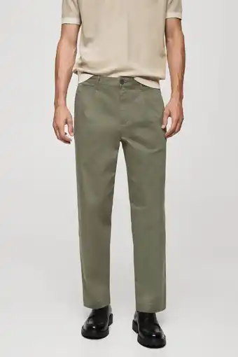 Wehkamp Mango Man regular fit chino beige aanbieding