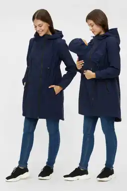 Wehkamp MAMALICIOUS loose fit zwanerschaps- en draagjas MLSHELLA donkerblauw aanbieding