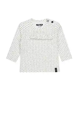Wehkamp Dirkje baby longsleeve met katoen wit/blauw aanbieding