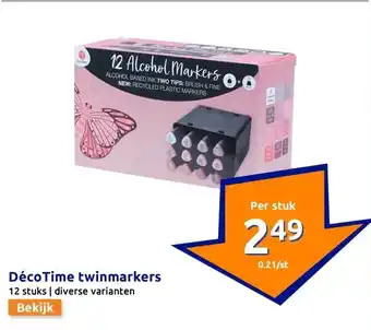 Action DécoTime twinmarkers aanbieding