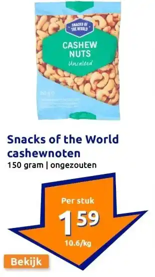 Action Snacks of the World cashewnoten aanbieding