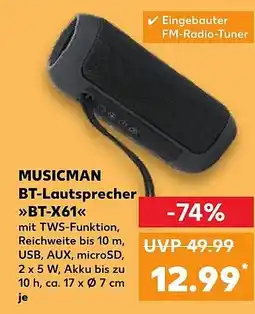 Kaufland DE MUSICMAN BT-Lautsprecher BT-X61 aanbieding