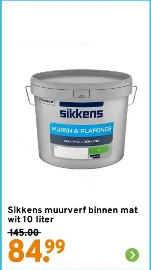 GAMMA Sikkens muurverf binnen mat wit 10 liter aanbieding