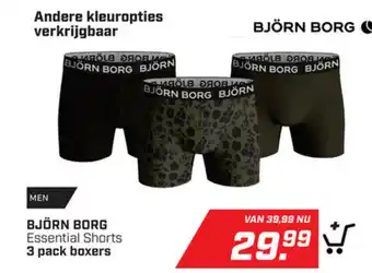 Daka Sport Bjorn borg Essential Shorts 3 pack boxers aanbieding