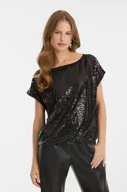 Wehkamp anytime sequin top met pailletten zwart aanbieding