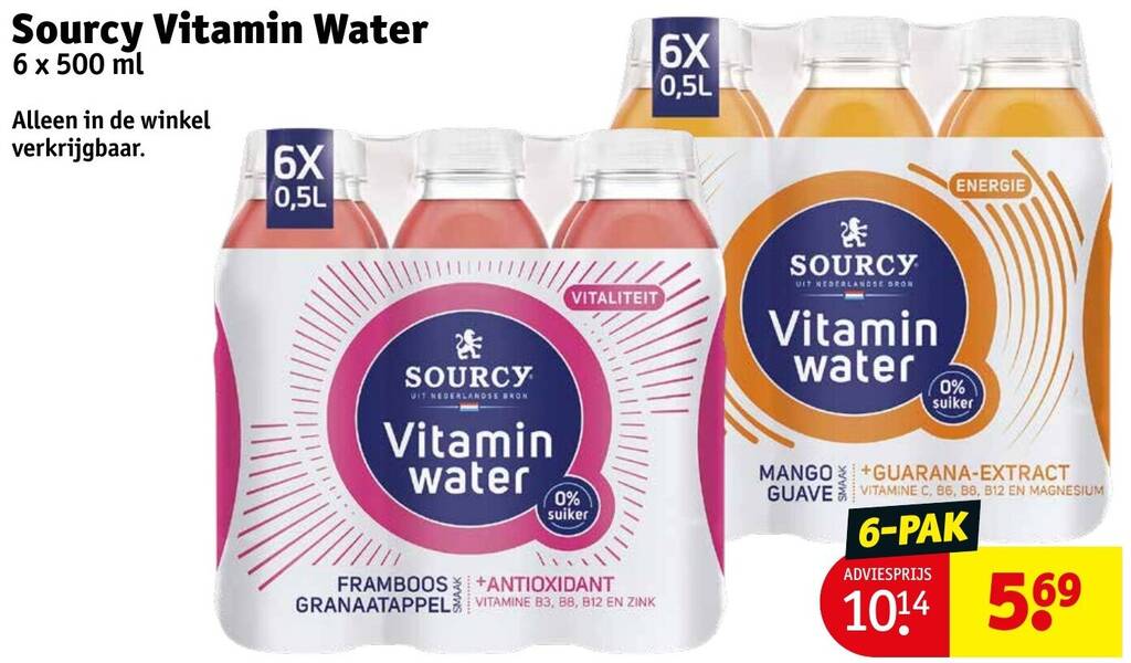 Sourcy Vitamin Water 500 ml aanbieding bij Kruidvat Geldig van 06-01-2025