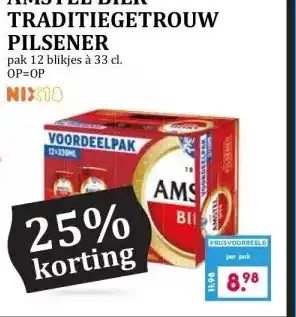 Boon`s Markt AMSTEL BIER TRADITIEGETROUW PILSENER aanbieding